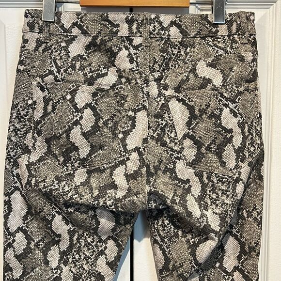 H&M Grey‎ Toned Snakeskin Print Tapered Leg, Ankle Skinny Jeans Size 8 - Picture 6 of 9